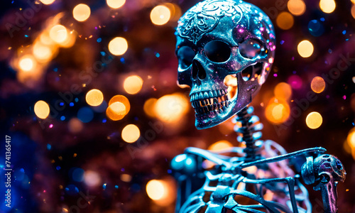 skeleton in a suit on a festive background. Selective focus. © Яна Ерік Татевосян