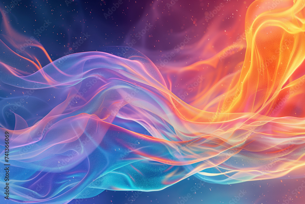 Abstract background with colorful waves. A slide background for showcasing digital and creative content. Background image. Created with Generative AI technology.