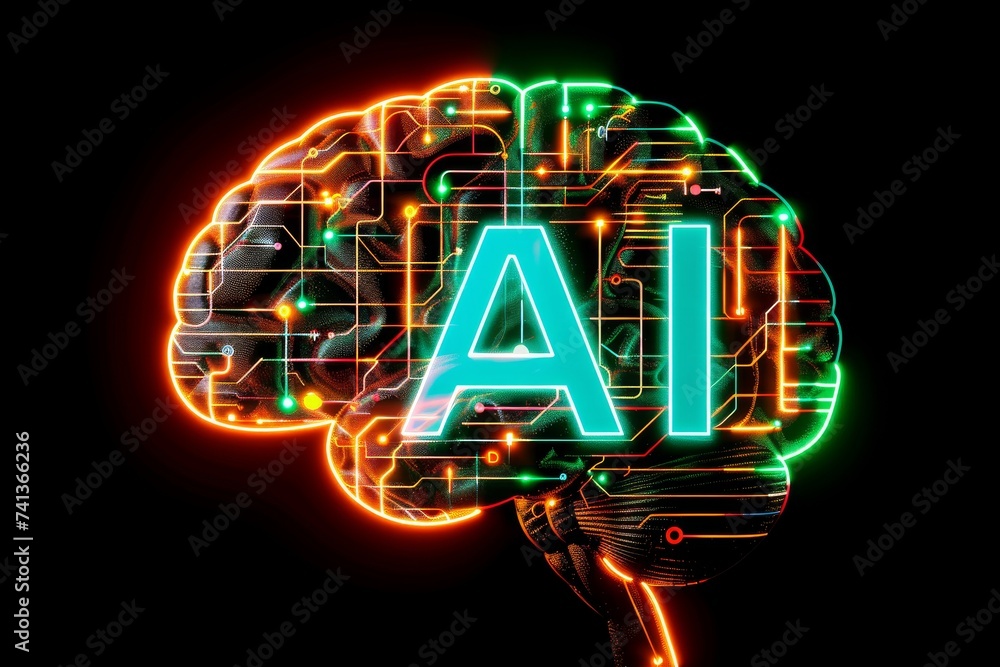 AI Brain Chip ai. Artificial Intelligence etching mind expert system ...