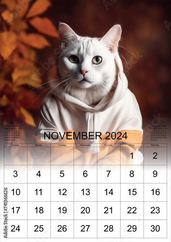 calendar 2024 cat funny 