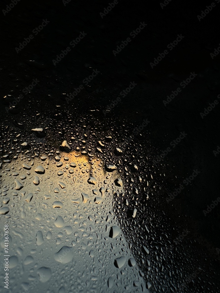 Waterdrops over glass
