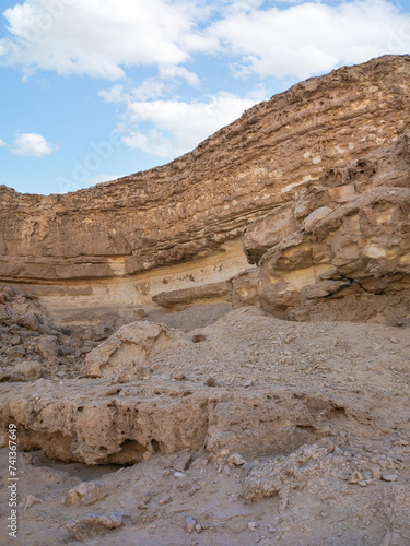 Rocks of Desert Canyon at Wadi Degla Protectorate, Eastern Desert, Egypt photo