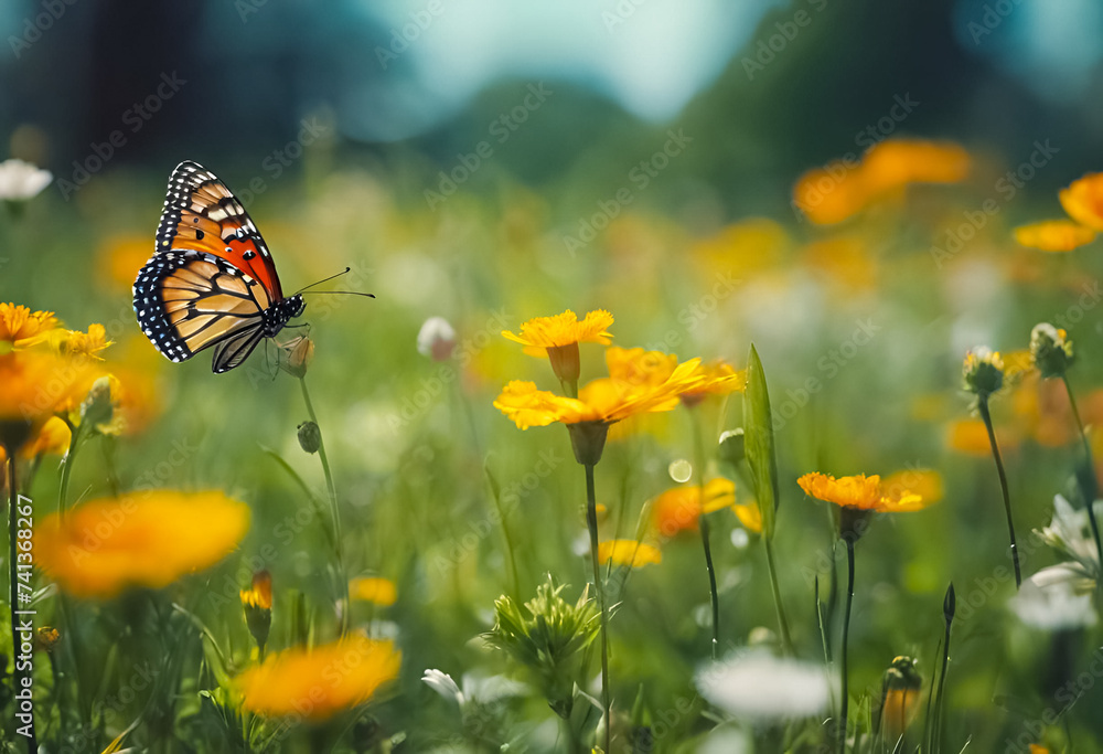 AI Generative image of a spring meadow AI Generative image of a spring meadow