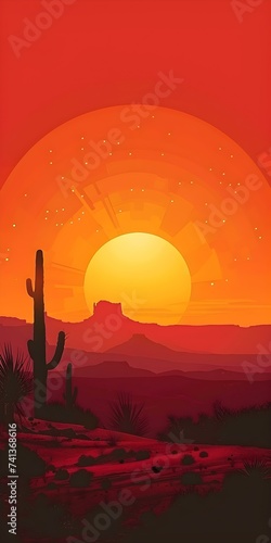 Desert sunset gradient minimalist background for cellphone mobile phone. Concept Desert Sunset  Gradient Background  Minimalist Design  Cellphone Wallpaper  Mobile Phone Aesthetics