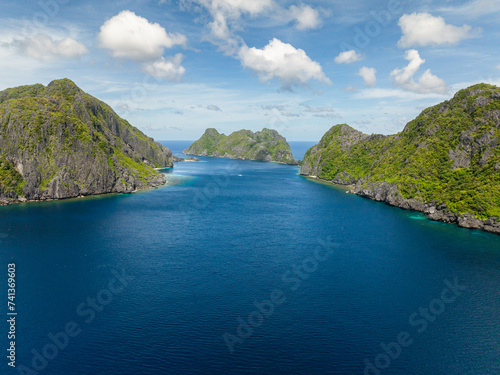 Tropical landscape of blue sea and Islands in El Nido, Palawan. Philippines. © MARYGRACE