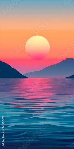 Sunset gradient minimalist background for cellphone mobile phone. Concept Sunset Gradient, Minimalist Background, Cellphone, Mobile Phone