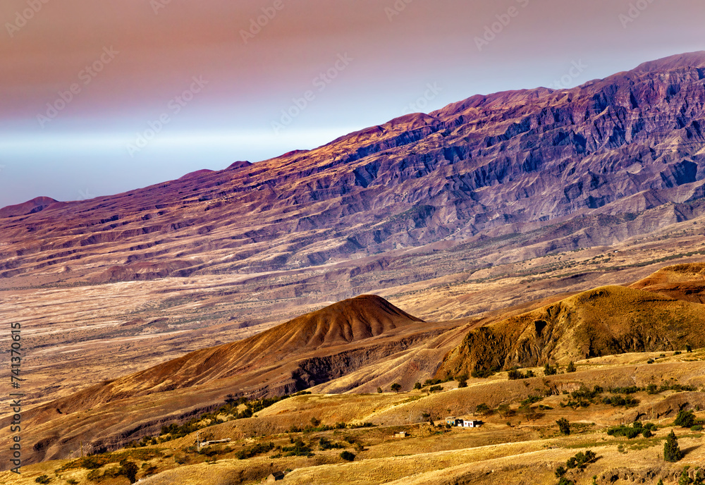 Mountain landscape near Pico da Cruz , Santo Antao Island, Cape Verde, Cabo Verde, Africa.