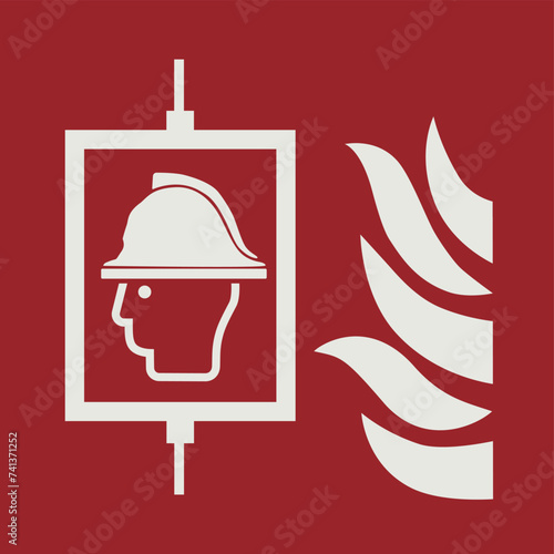 FIRE FIGHTING EQUIPMENT SIGNAL PICTOGRAM, FIREFIGHTERS' LIFT ISO 7010 – F017, VECTOR