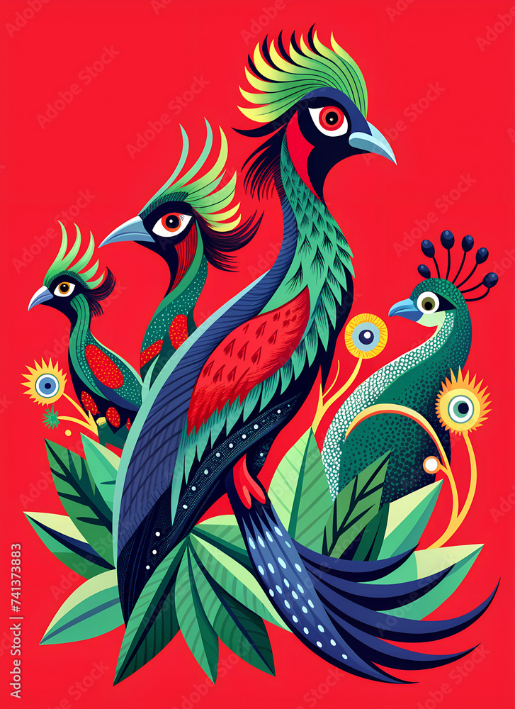 background with birds. Fantastic birds, floral motifs, floral background. Cover, poster, children's book. background with birds. Fantastic birds, floral motifs, floral background. Cover, poster, children's book.
