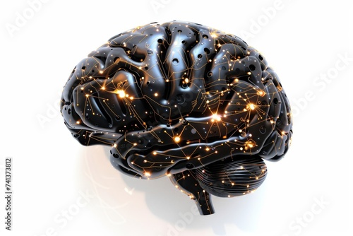 AI Brain Chip progressive. Artificial Intelligence vasopressin mind transformers axon. Semiconductor flat icon circuit board quantum metrology