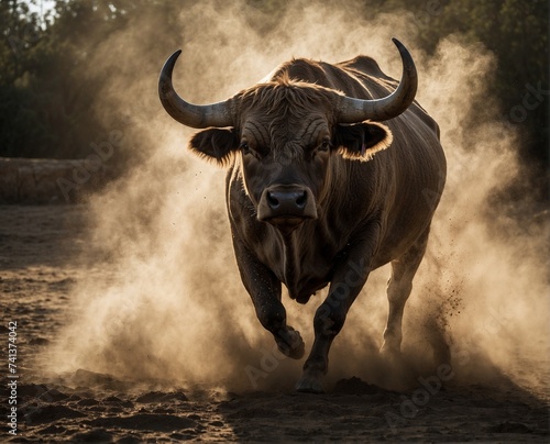 charging bull dust backlit photographic super © GEMES