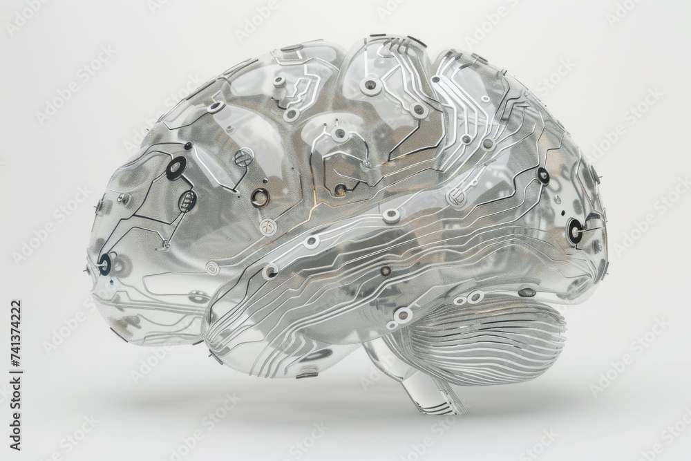 AI Brain Chip sla. Artificial Intelligence visual pathway mind neural ...