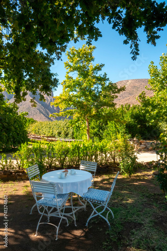 An idyllic garden on Weltevrede Fig Farm situated in the scenic Weltevrede Valley, 25 kms from Prince Albert. photo