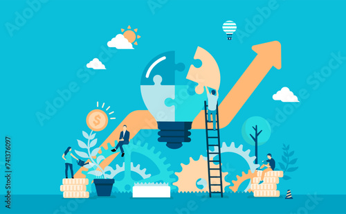 Business growth vector banner illustration