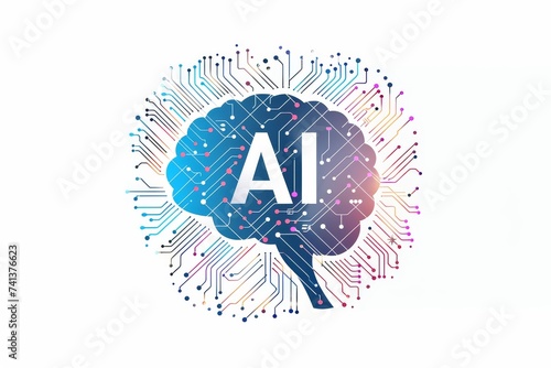 AI Brain Chip tomorrow problems. Artificial Intelligence nanocomposites mind nanoantennas axon. Semiconductor pos circuit board machine learning photo