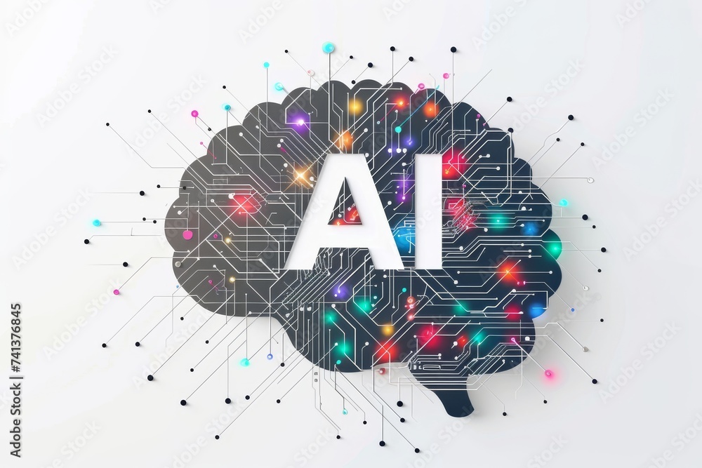 AI Brain Chip edge detection. Artificial Intelligence tomorrow mind ...