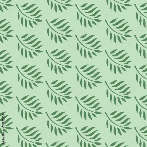 Light & Leafy Bliss: Tropical Pattern on Mint