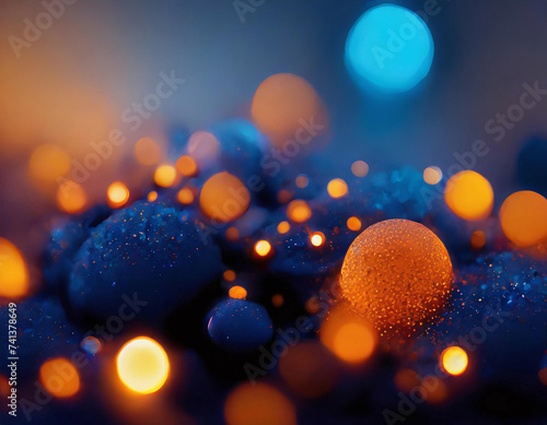 Colorful molten light blobs - Abstract Dark Background.