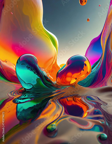 Dynamic Swirls Splash - Vibrant Abstract Art