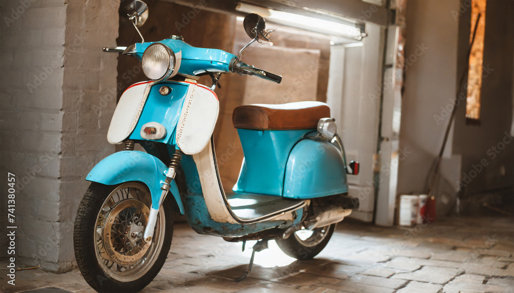 Vintage 1960s Moped: A Charming French Ride Rests in the Garage