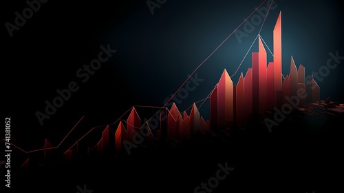 A stock chart soaring steeply upward against a dark background, indicating a bullish trend in the market.