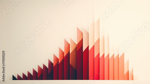 A minimalist image capturing a stock chart with a gradual upward slope, representing a steady rise in stock prices. photo