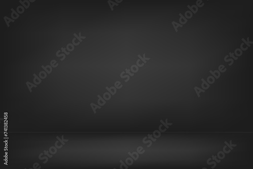 Abstract black gray and white vintage gradient background empty room used for display product ad web template printing frame photo