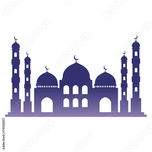 mosque silhouette set vector Ramadhan kareem