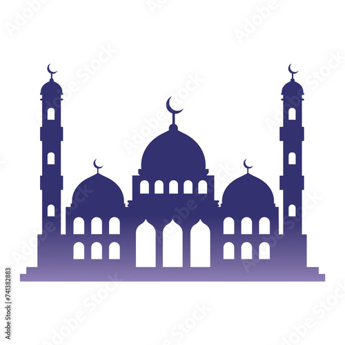 mosque silhouette set vector Ramadhan kareem