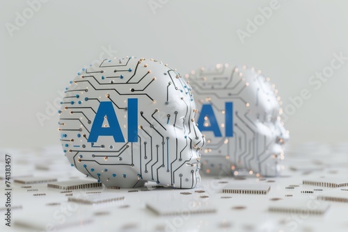 AI Brain Chip cloud ides. Artificial Intelligence icon recognition mind avatar icon axon. Semiconductor edge server circuit board cache associativity