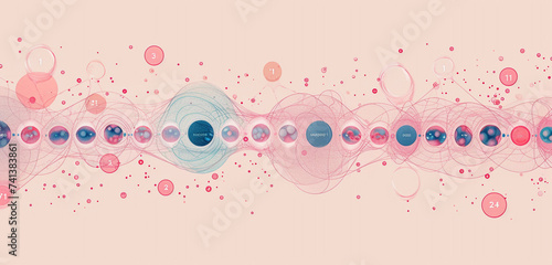 Graphic representation of metaphase I in meiosis, with chromosomes lined up at the equatorial plate, on a soft pink background, including labeled diagram photo