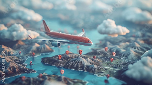 An elegant 3D travel illustration where luxury meets affordability photo
