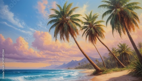 Sunset Paradise: Tropical Beach Landscape © Andrey