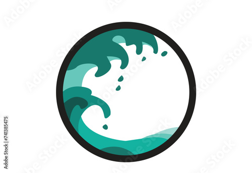 Tsunami or tidal wave concept. Editable Clip Art.