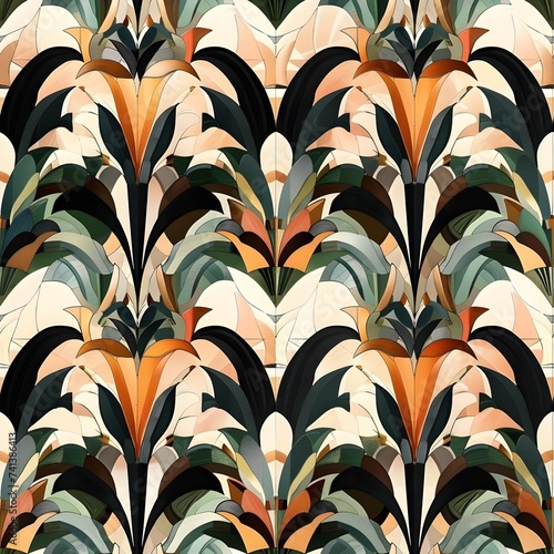 marquetry garden, repeating seamless pattern photo