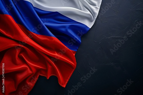 flag of Russian Federation on black background