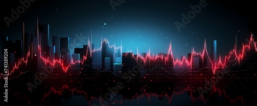 A graphical depiction of stock movements resembling a heartbeat monitor, emphasizing the pulse of the market. photo
