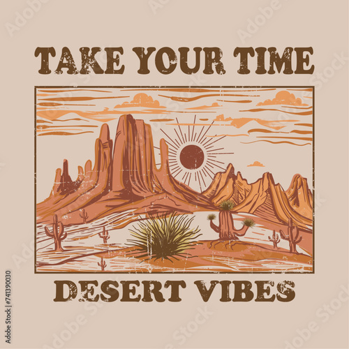 Summer Desert print design, mountain print design, cactus desert vibes, desert t-shirt design, vintage desert graphics, men's women's, girls boys, use this print for tee, sweat