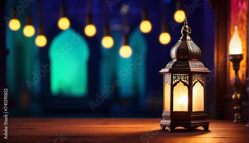 Ramadan lantern isolated on colorful background. The concept of the holy month of Ramadan.  © Absolute Graphic