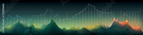 A line graph showing a series of peaks and valleys, representing the unpredictable nature of stock market fluctuations. photo