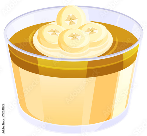 Banana Pudding with Whipped Cream and Banana Toppings 