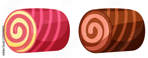 Delicious Strawberry and Chocolate Swiss Rolls Duo