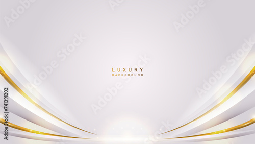 Abstract modern luxury shiny gold curvy line award in white background. Luxury premium vector design