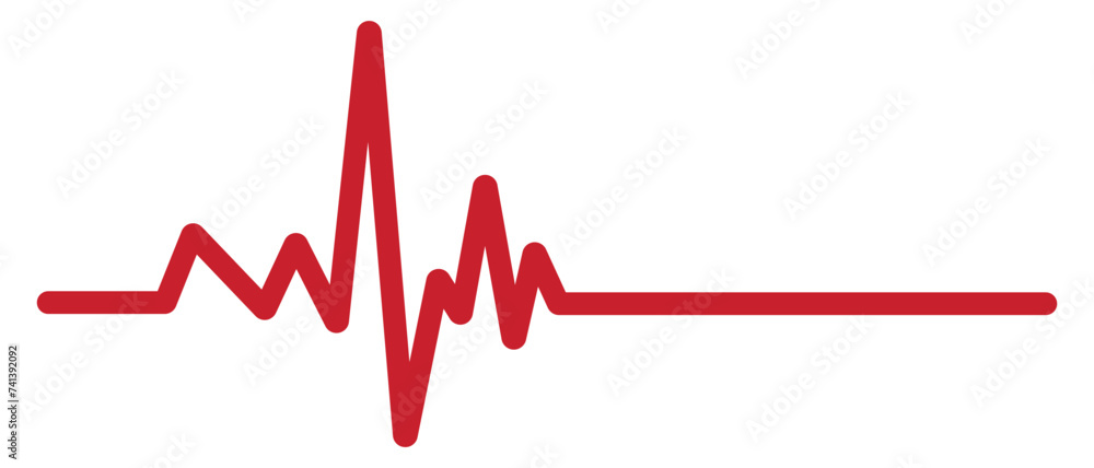 Red heartbeat icon. Vector illustration. Heartbeat sign in flat design. eps 10 Red heartbeat icon. Vector illustration. Heartbeat sign in flat design. eps 10