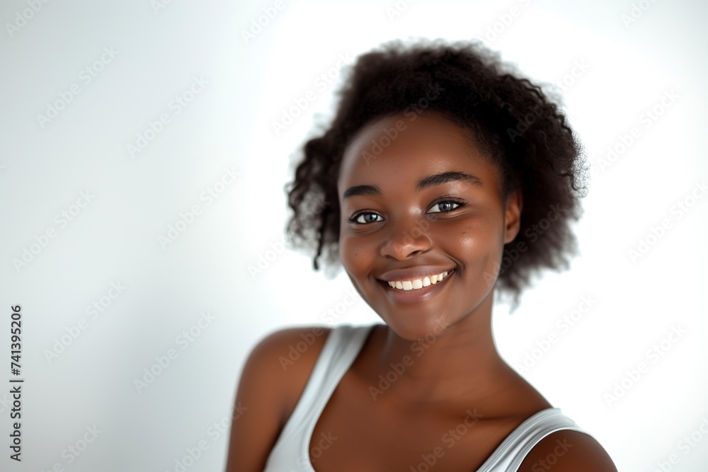 beautiful young african american posing in front of the camera