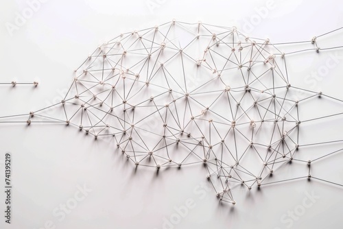 AI Brain Chip nanoindentation. Artificial Intelligence computational informatics mind random forest axon. Semiconductor vr circuit board silicon germanium