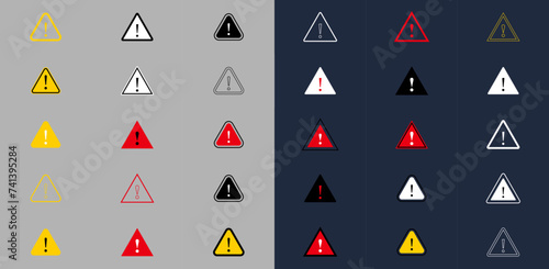 Warning icon. The attention icon, logo, web, ui Danger symbol. Alert icon sets. Vector illustration