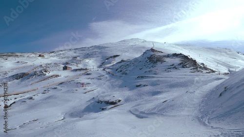 Skiers on the snow at the Sierra Nevada resort