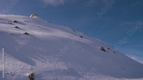 Views of the snowy ski slopes of the Sierra Nevada
