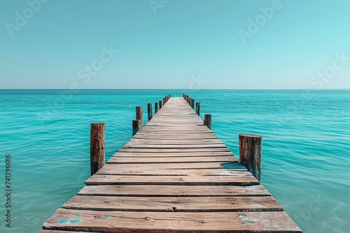 wooden pier on the lake © juni studio